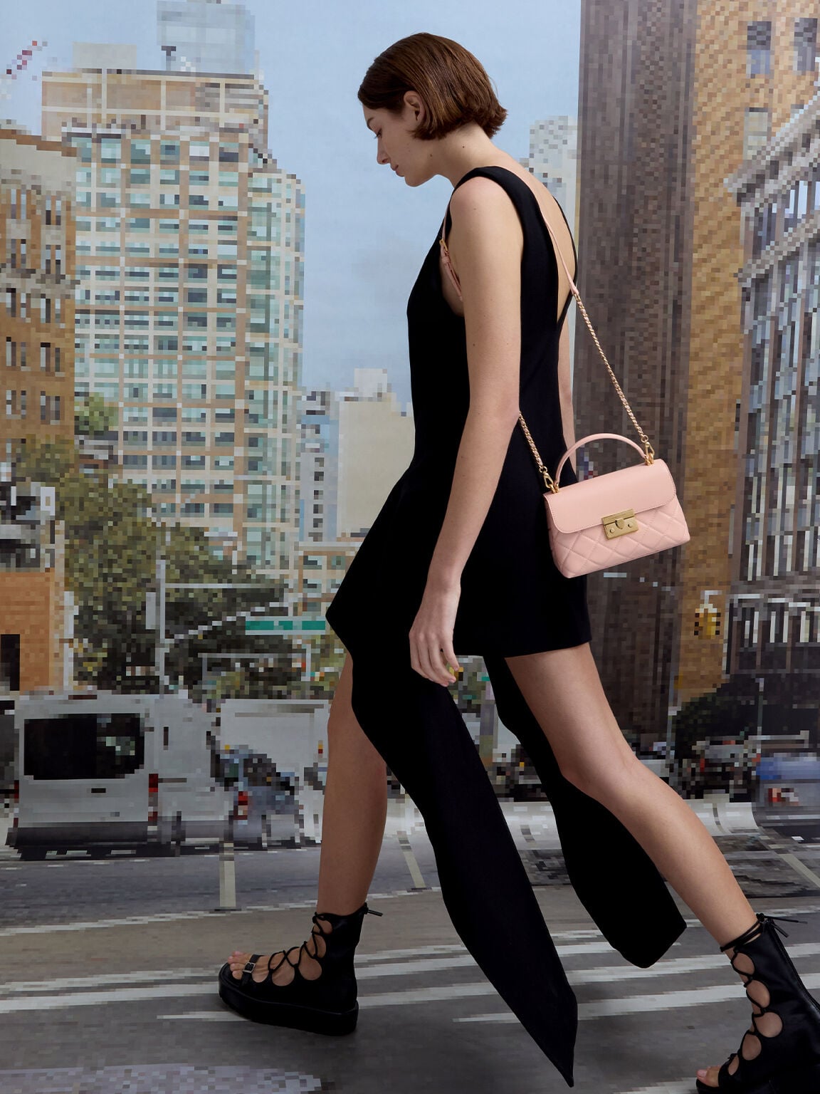CHARLES & KEITH Discount / Alva Quilted Top Handle Bag - Light Pink