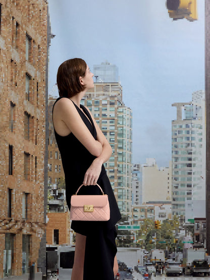 CHARLES & KEITH Discount / Alva Quilted Top Handle Bag - Light Pink