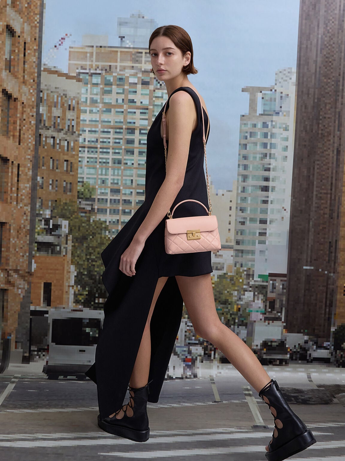 CHARLES & KEITH Discount / Alva Quilted Top Handle Bag - Light Pink