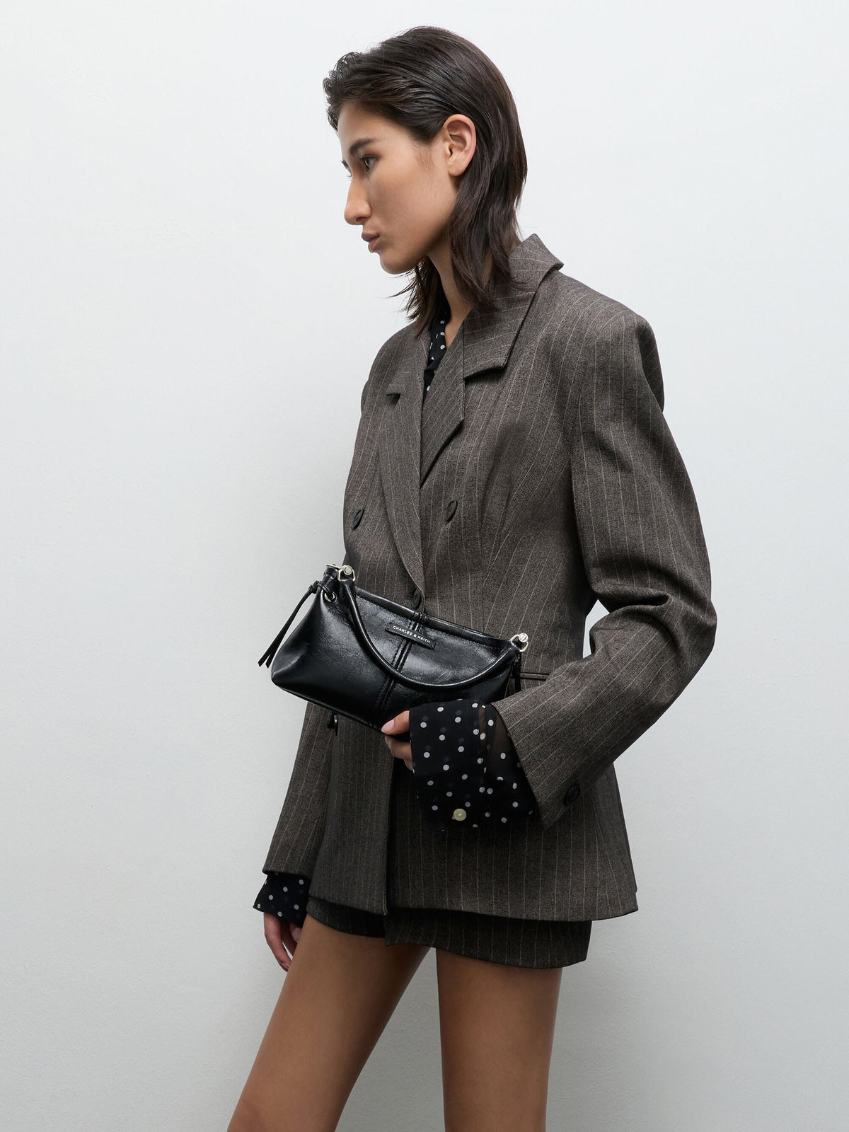 CHARLES & KEITH Signature / Noane Top Handle Bag - Noir
