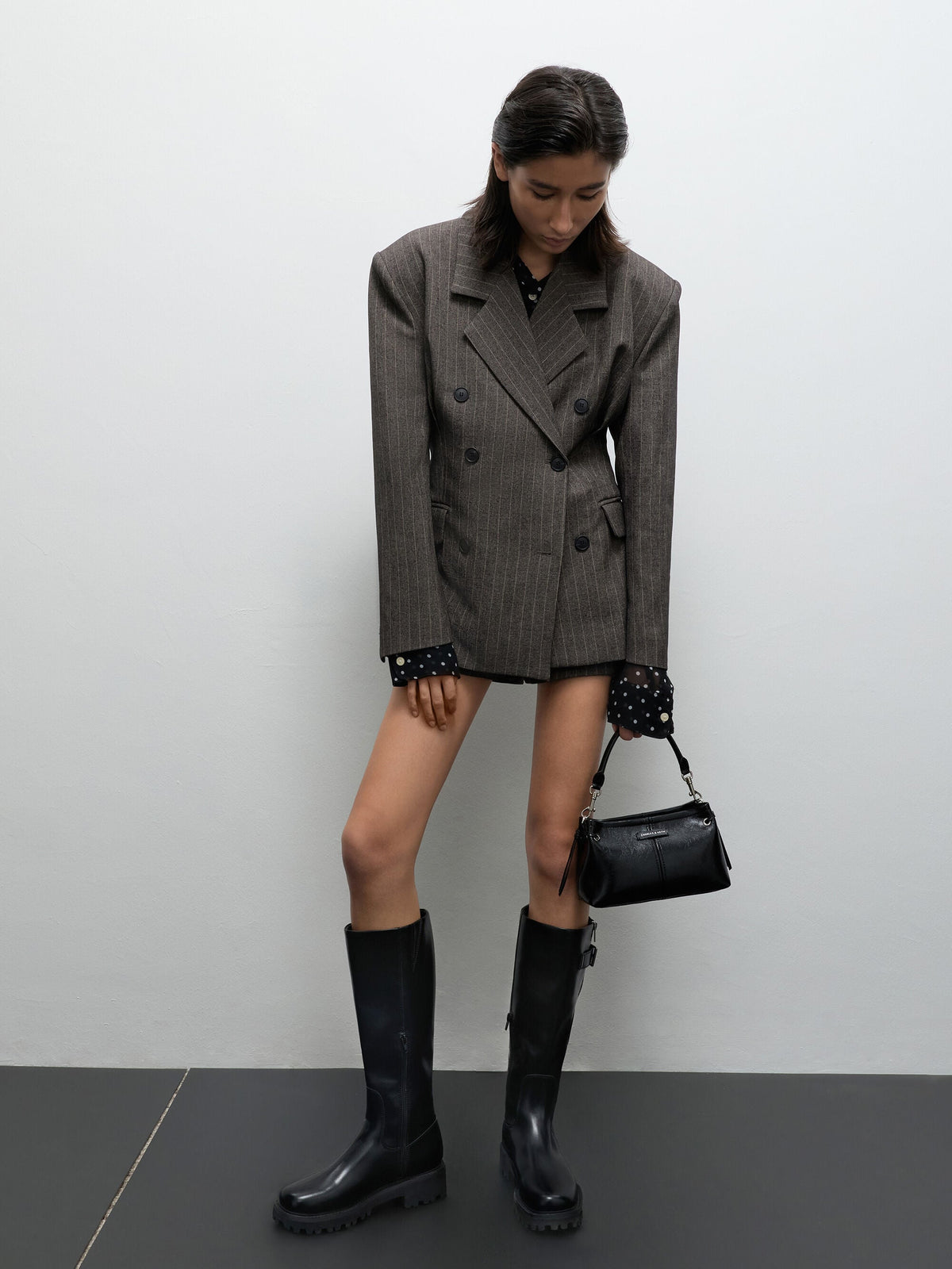 CHARLES & KEITH Signature / Noane Top Handle Bag - Noir