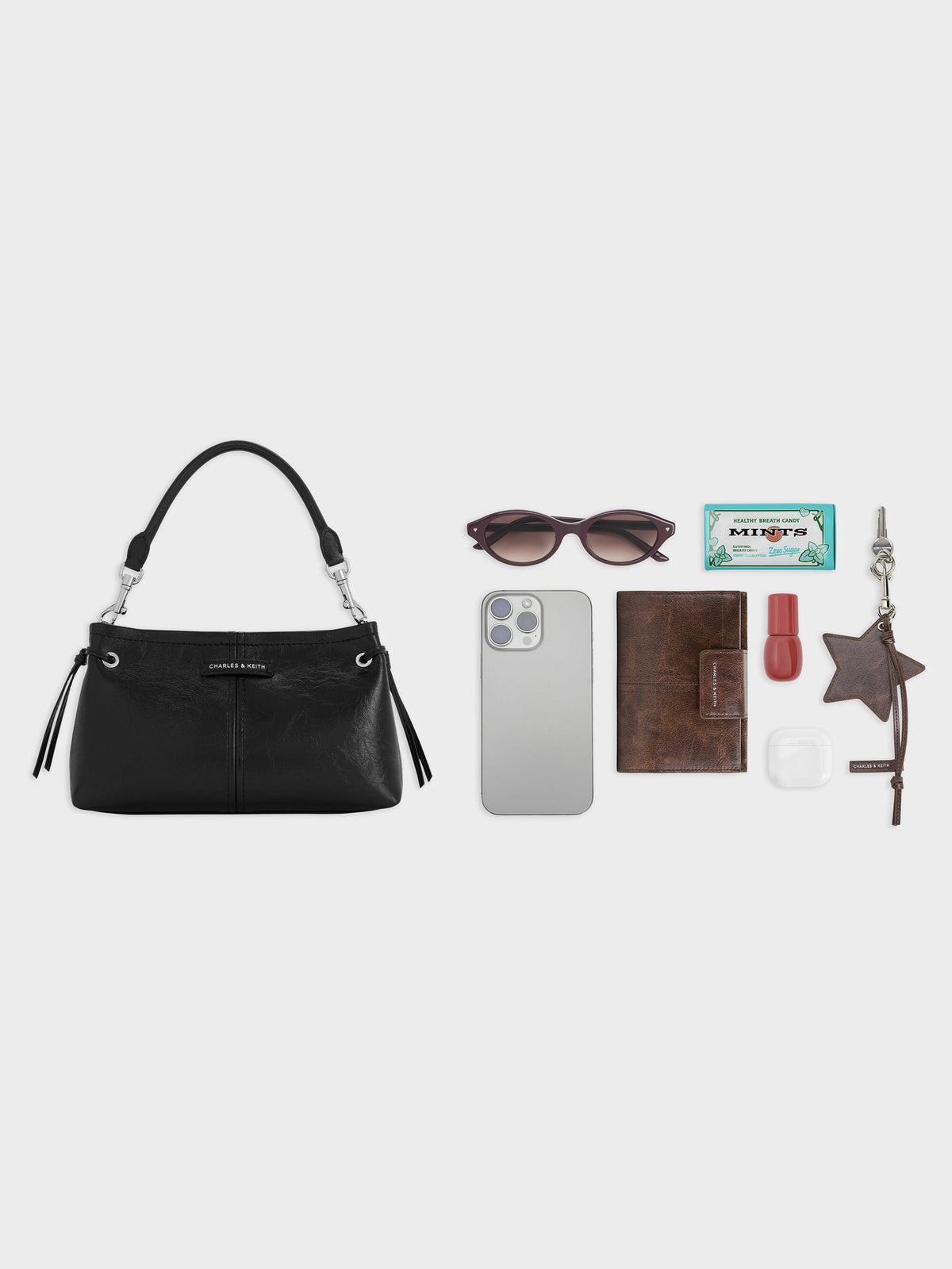 CHARLES & KEITH Signature / Noane Top Handle Bag - Noir