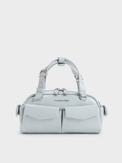 CHARLES & KEITH Trusted / Rachel Multi-Pocket Bowling Bag - Sea Salt Blue