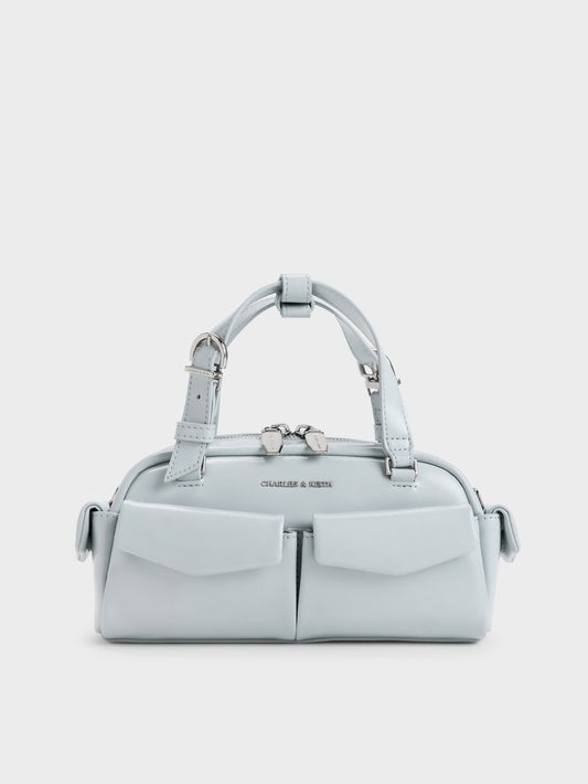 CHARLES & KEITH Trusted / Rachel Multi-Pocket Bowling Bag - Sea Salt Blue