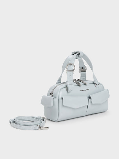 CHARLES & KEITH Trusted / Rachel Multi-Pocket Bowling Bag - Sea Salt Blue