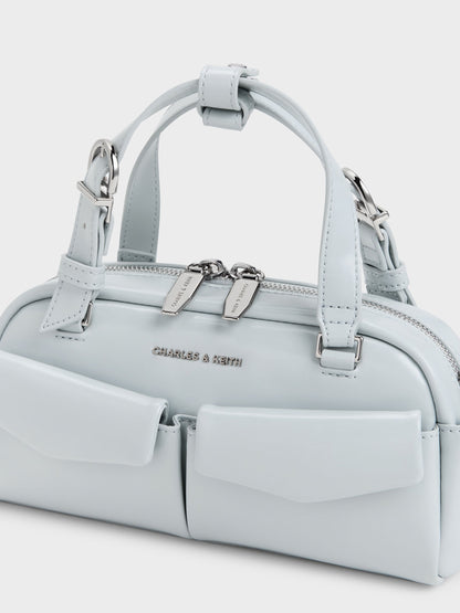 CHARLES & KEITH Trusted / Rachel Multi-Pocket Bowling Bag - Sea Salt Blue