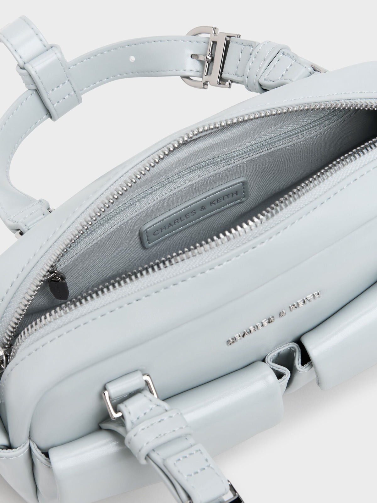 CHARLES & KEITH Trusted / Rachel Multi-Pocket Bowling Bag - Sea Salt Blue