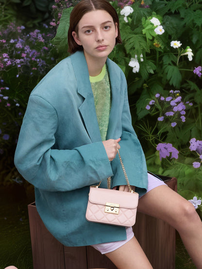 CHARLES & KEITH Essential / Alva Quilted Chain-Handle Bag - Light Pink