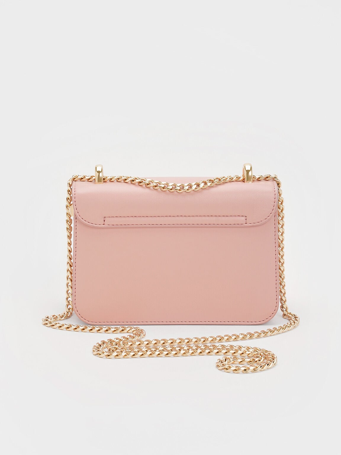 CHARLES & KEITH Essential / Alva Quilted Chain-Handle Bag - Light Pink