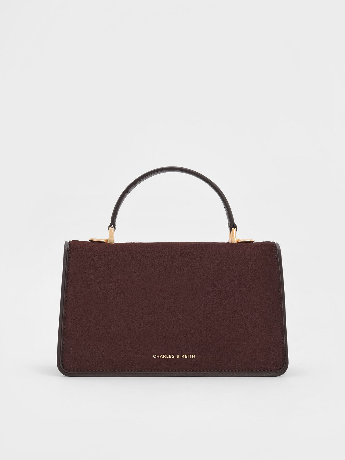 CHARLES & KEITH Smart Buy / Arlet Belted Top Handle Bag - Espresso Brown