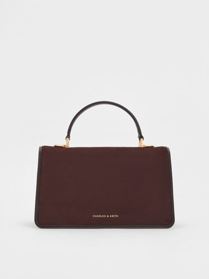CHARLES & KEITH Smart Buy / Arlet Belted Top Handle Bag - Espresso Brown