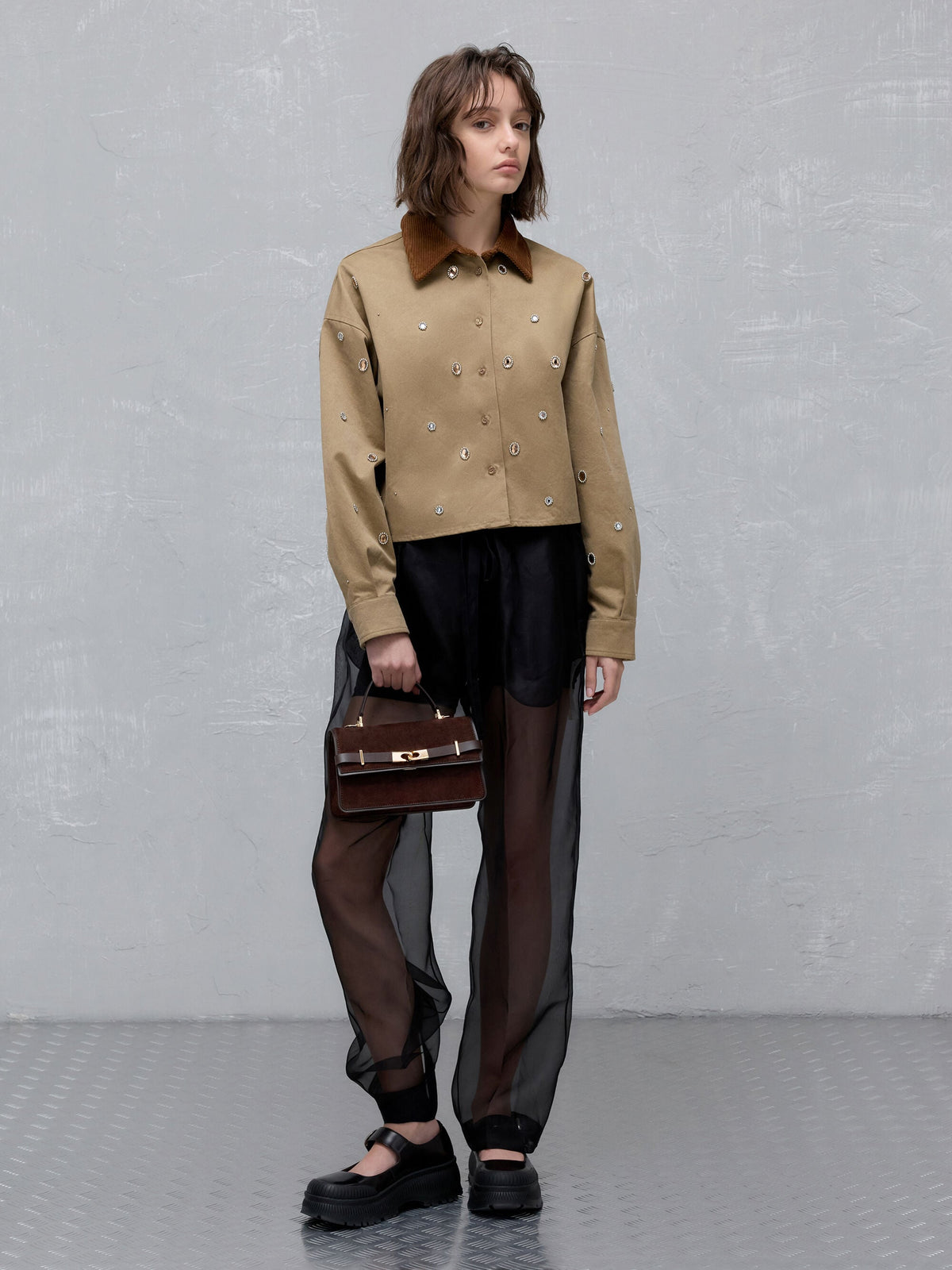CHARLES & KEITH Smart Buy / Arlet Belted Top Handle Bag - Espresso Brown