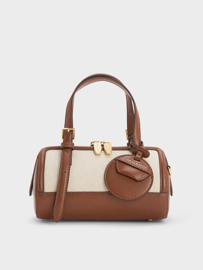 CHARLES & KEITH Sale / Enola Canvas Bowling Bag - Chocolate