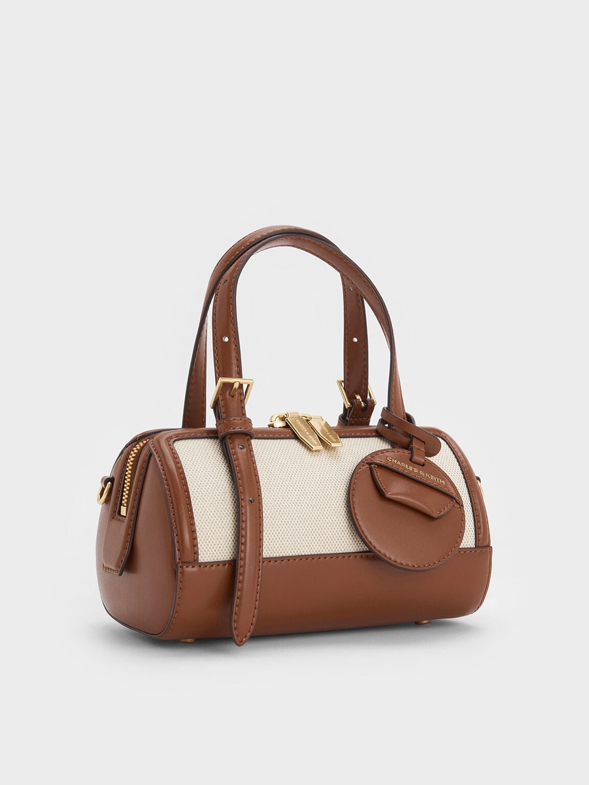CHARLES & KEITH Sale / Enola Canvas Bowling Bag - Chocolate