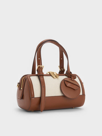 CHARLES & KEITH Sale / Enola Canvas Bowling Bag - Chocolate