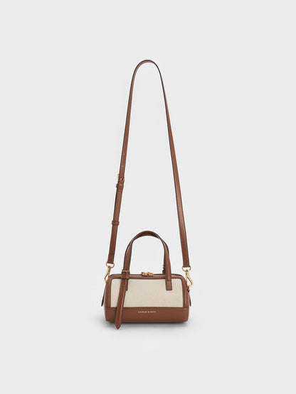 CHARLES & KEITH Sale / Enola Canvas Bowling Bag - Chocolate