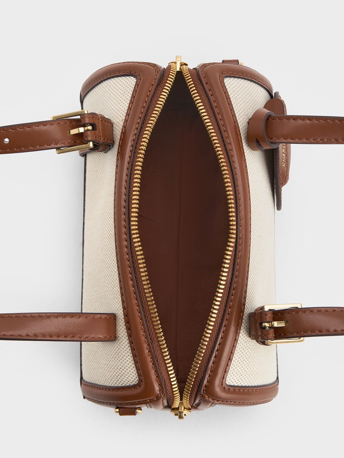 CHARLES & KEITH Sale / Enola Canvas Bowling Bag - Chocolate