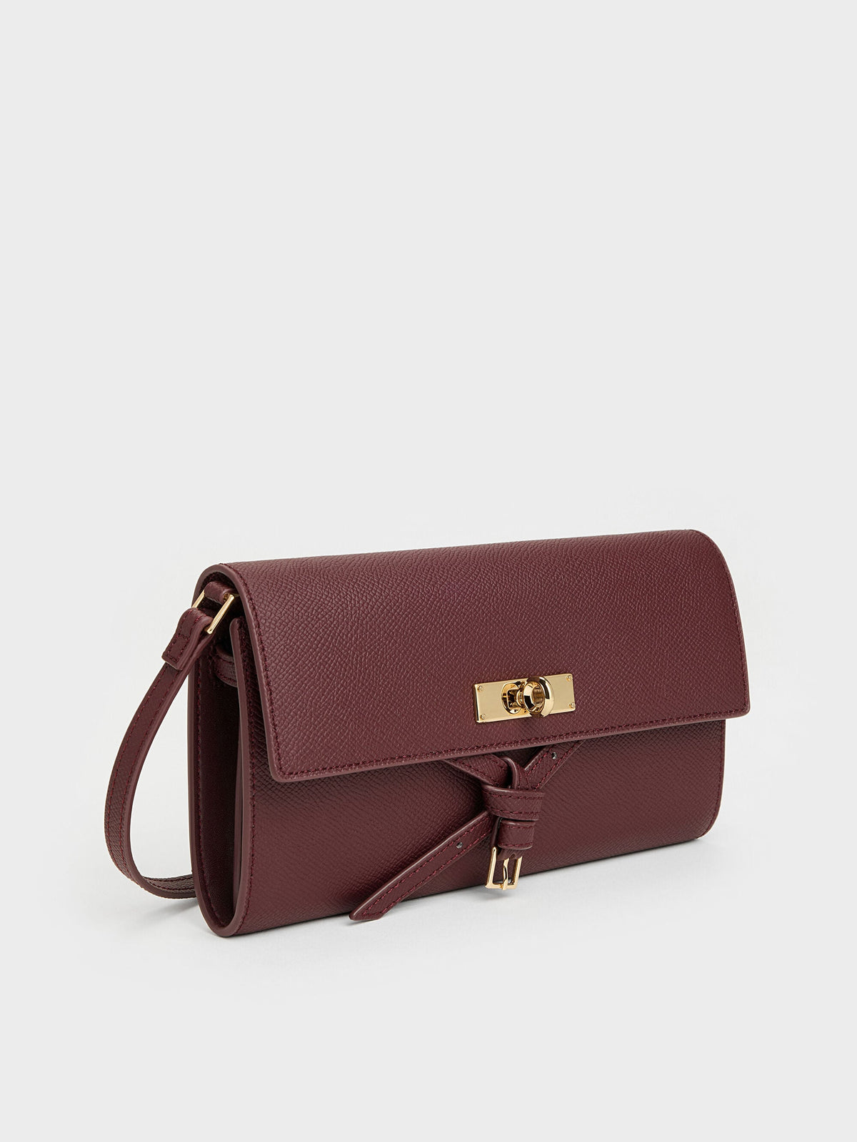 CHARLES & KEITH Popular / Tricha Knotted-Belt Crossbody Bag - Wineberry Red