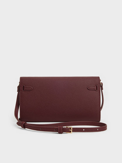 CHARLES & KEITH Popular / Tricha Knotted-Belt Crossbody Bag - Wineberry Red