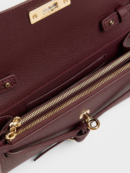 CHARLES & KEITH Popular / Tricha Knotted-Belt Crossbody Bag - Wineberry Red