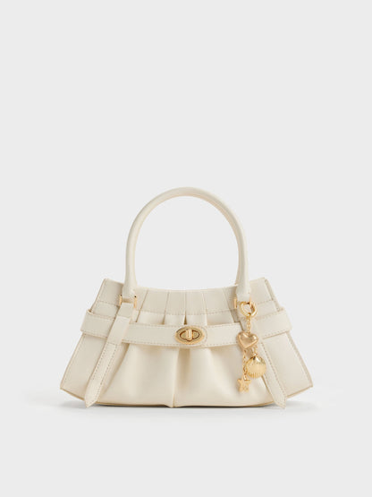 CHARLES & KEITH Essential / Isolde Belted Ruched Crossbody Bag - Cream