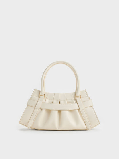 CHARLES & KEITH Essential / Isolde Belted Ruched Crossbody Bag - Cream