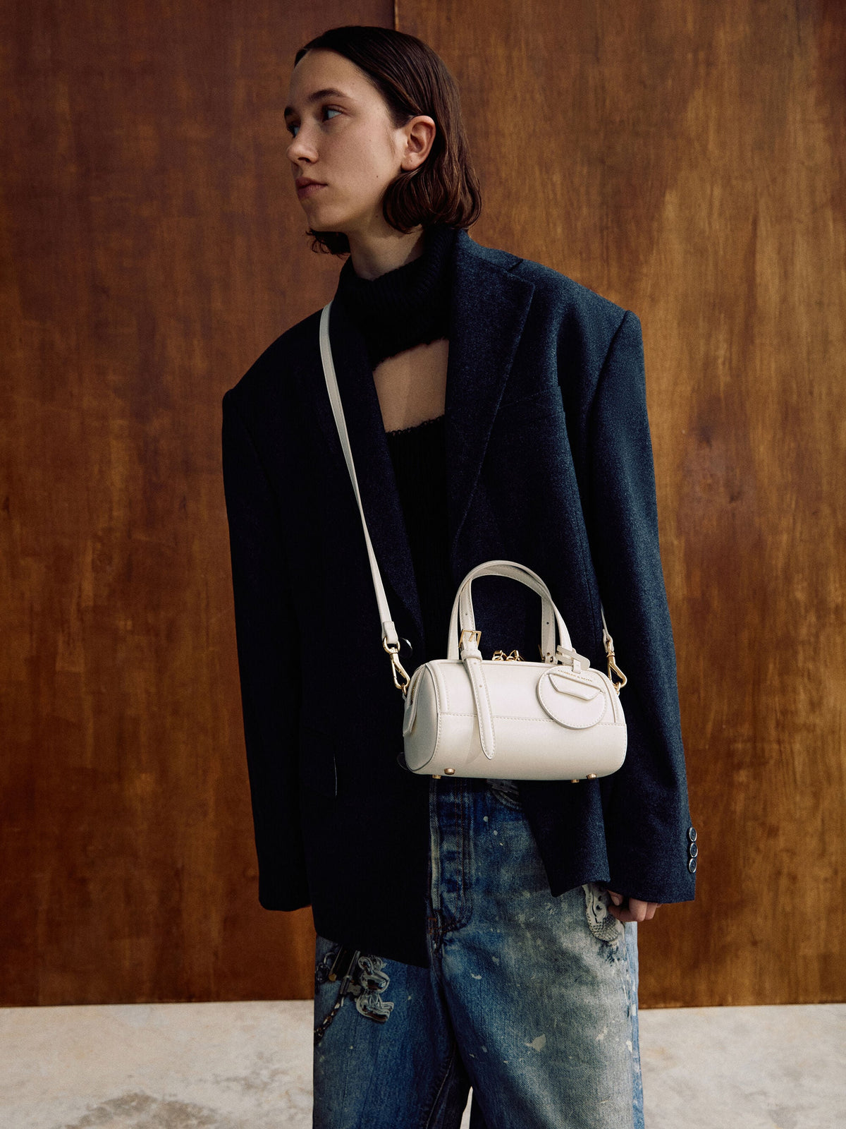 CHARLES & KEITH Trusted / Enola Bowling Bag - Cream
