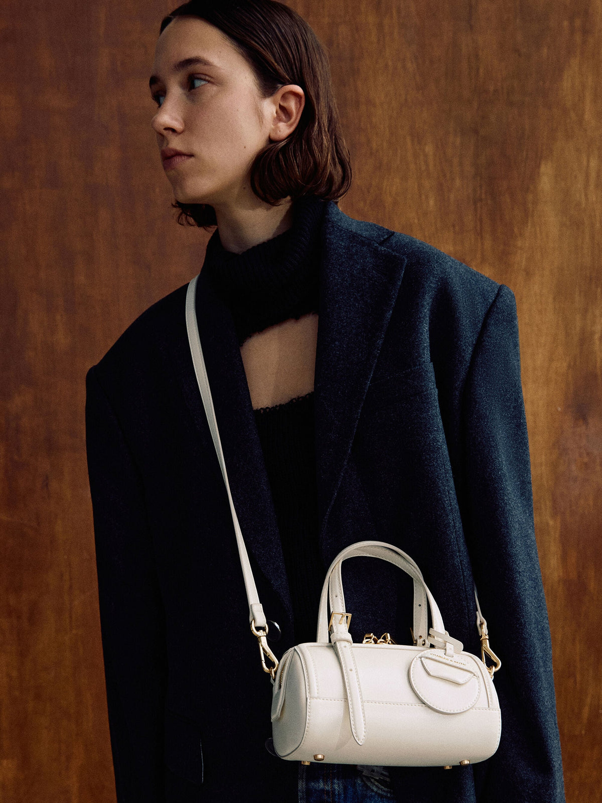 CHARLES & KEITH Trusted / Enola Bowling Bag - Cream