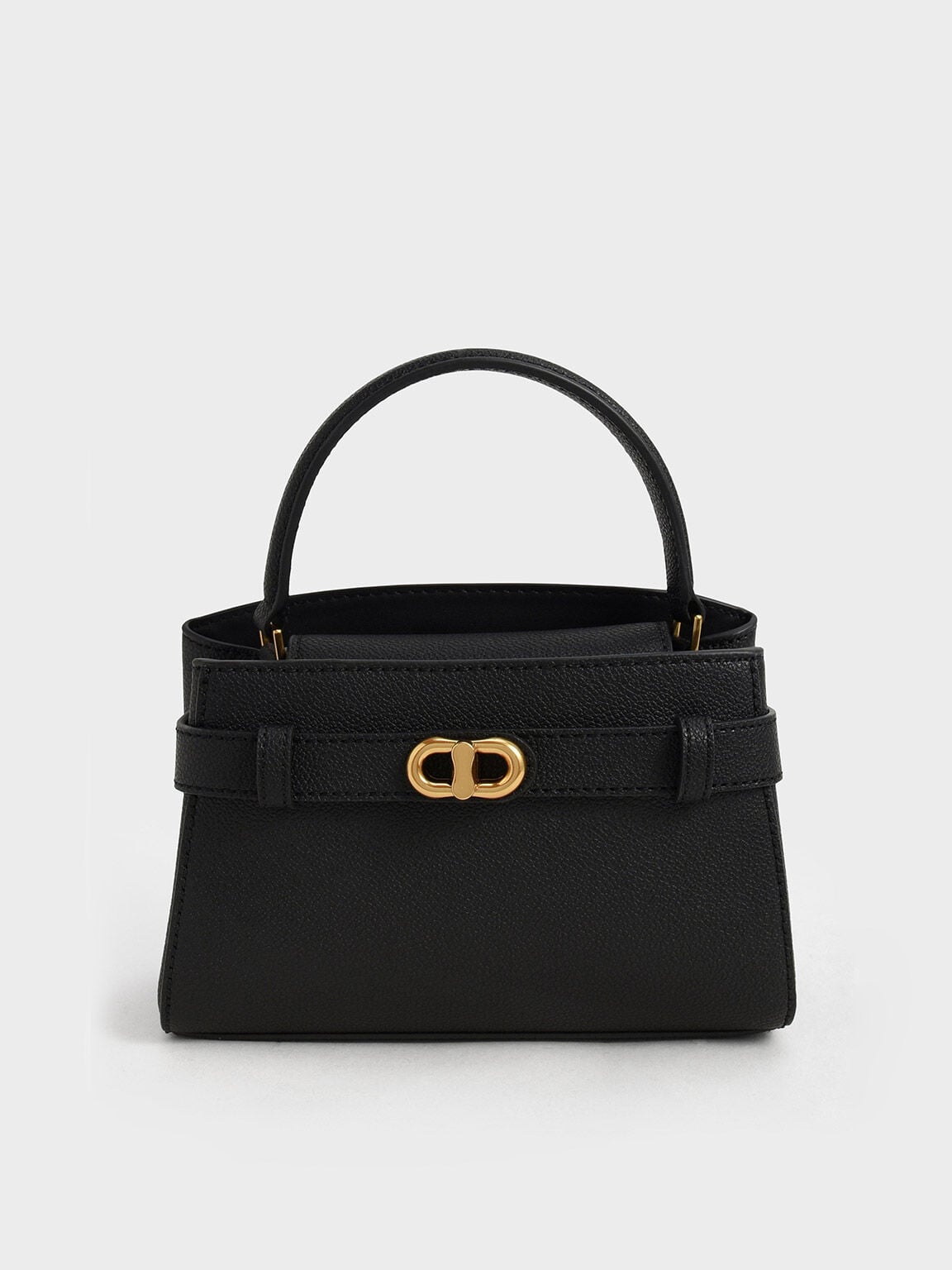 CHARLES & KEITH Essential / Aubrielle Belted Top Handle Bag - Black