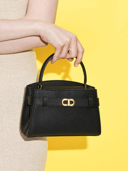 CHARLES & KEITH Essential / Aubrielle Belted Top Handle Bag - Black