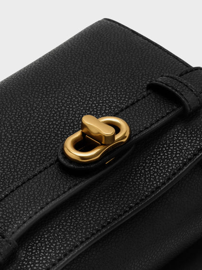 CHARLES & KEITH Essential / Aubrielle Belted Top Handle Bag - Black