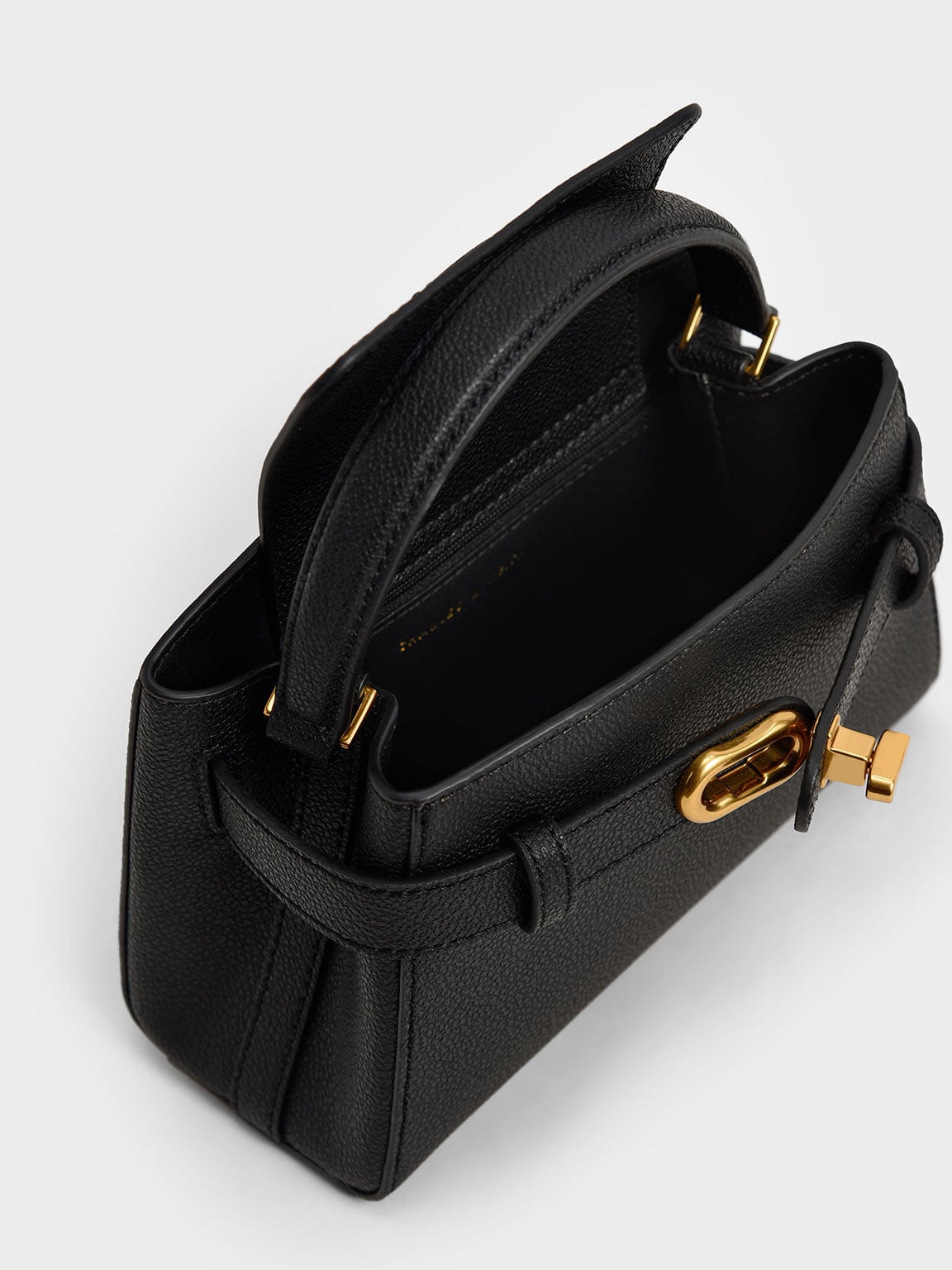 CHARLES & KEITH Essential / Aubrielle Belted Top Handle Bag - Black