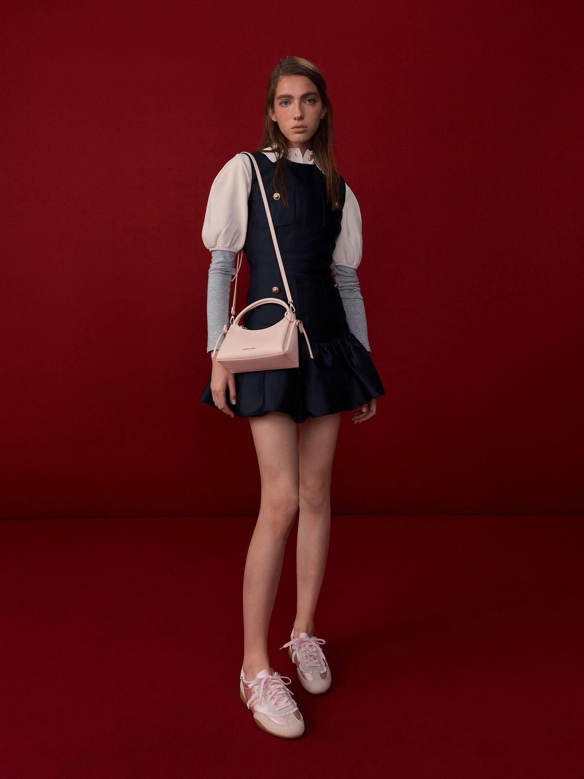 CHARLES & KEITH Sale / Hazel Bow Top Handle Bag - Soft Pink