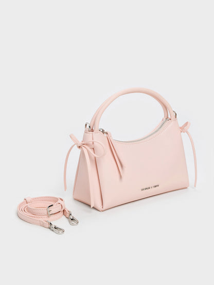 CHARLES & KEITH Sale / Hazel Bow Top Handle Bag - Soft Pink