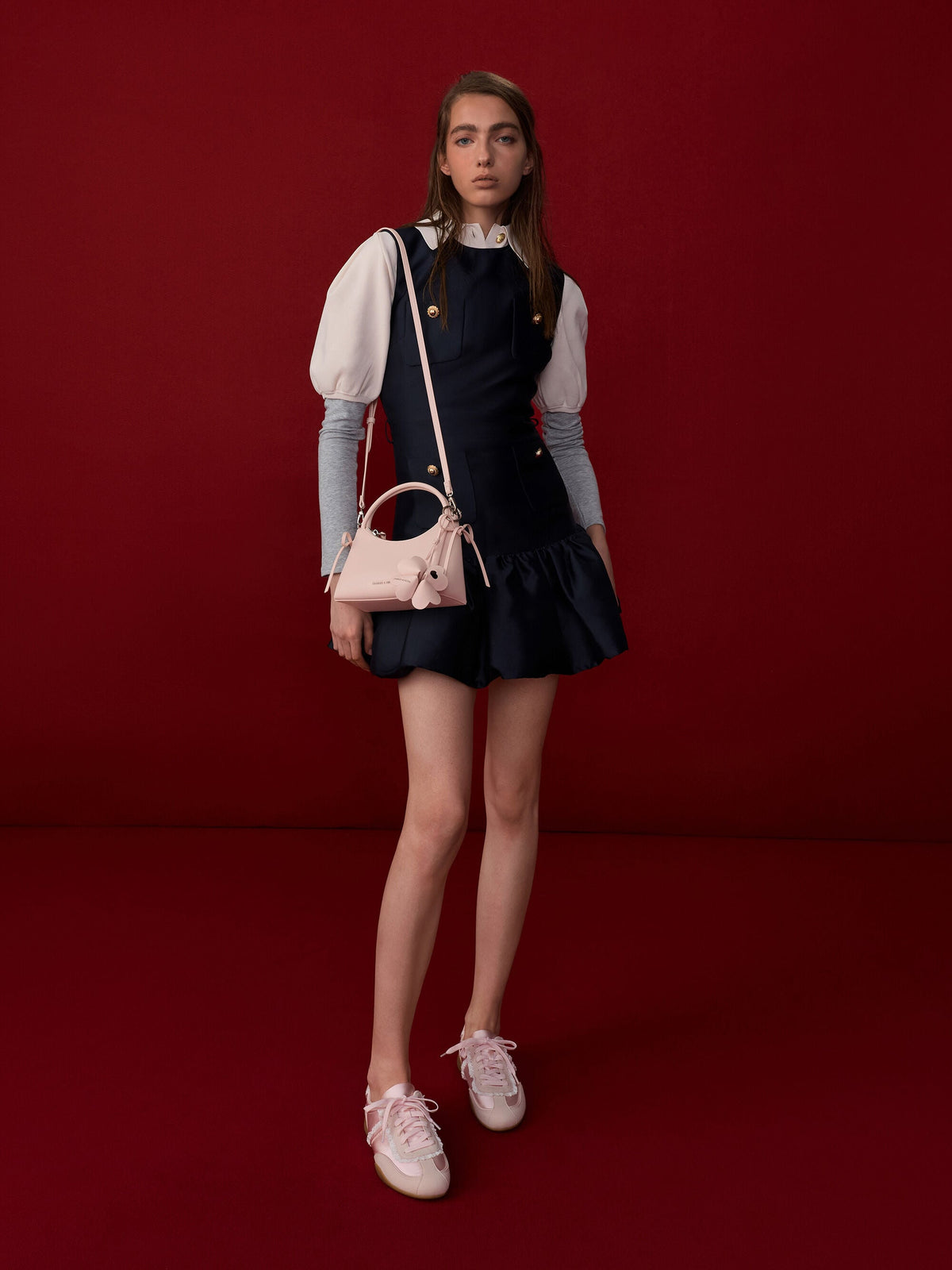 CHARLES & KEITH Sale / Hazel Bow Top Handle Bag - Soft Pink