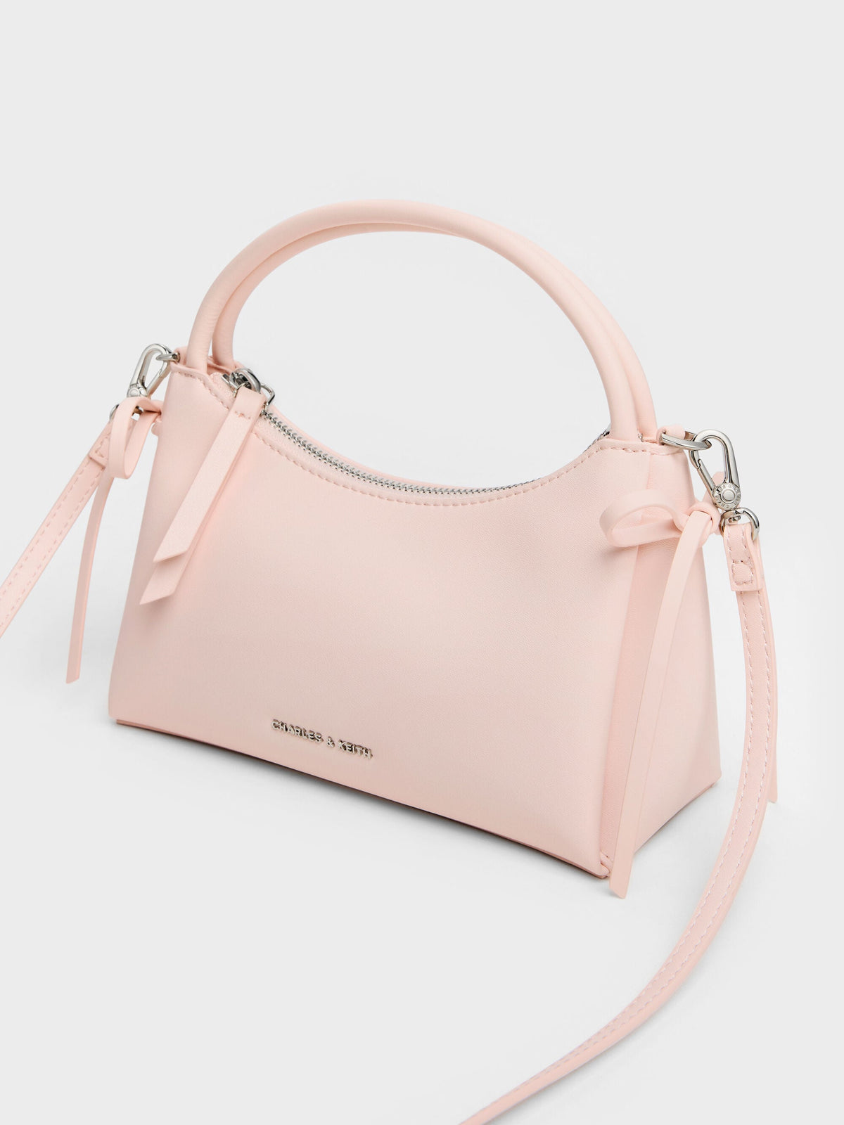 CHARLES & KEITH Sale / Hazel Bow Top Handle Bag - Soft Pink