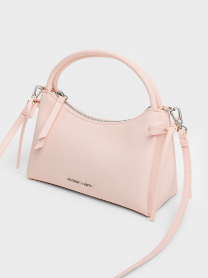 CHARLES & KEITH Sale / Hazel Bow Top Handle Bag - Soft Pink