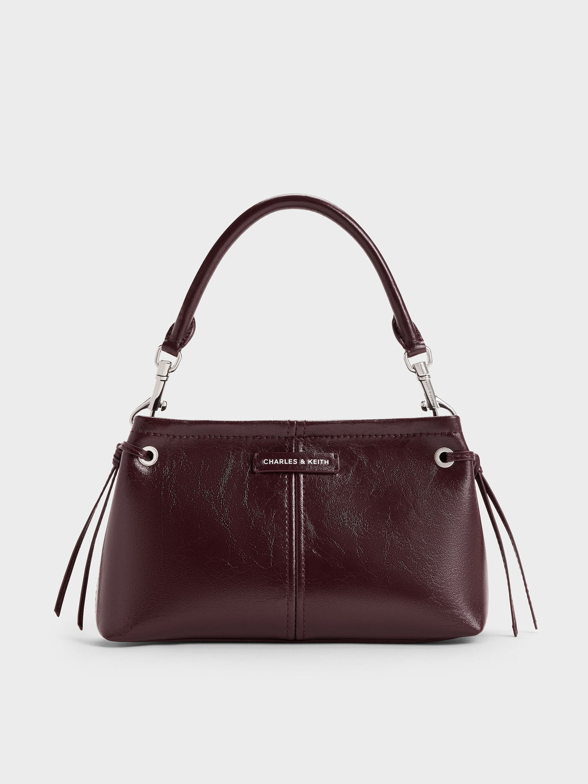 CHARLES & KEITH Latest / Noane Top Handle Bag - Wineberry Red