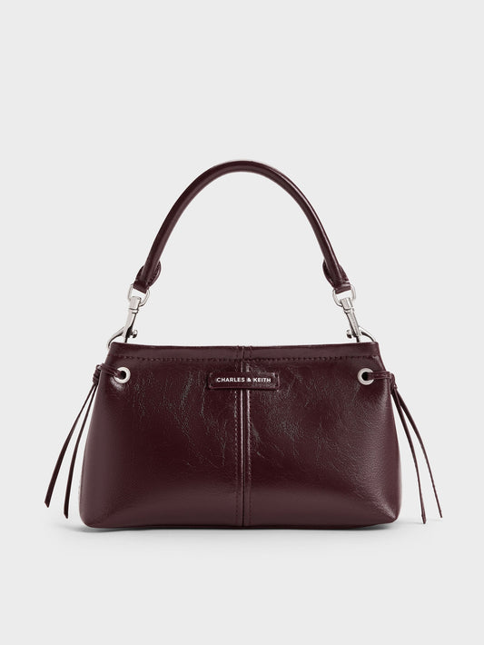 CHARLES & KEITH Latest / Noane Top Handle Bag - Wineberry Red