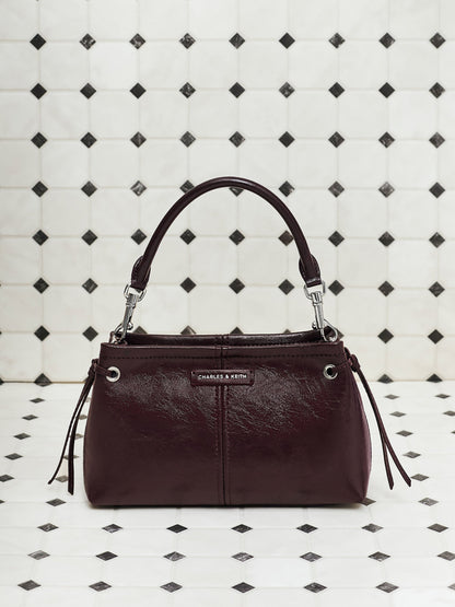 CHARLES & KEITH Latest / Noane Top Handle Bag - Wineberry Red