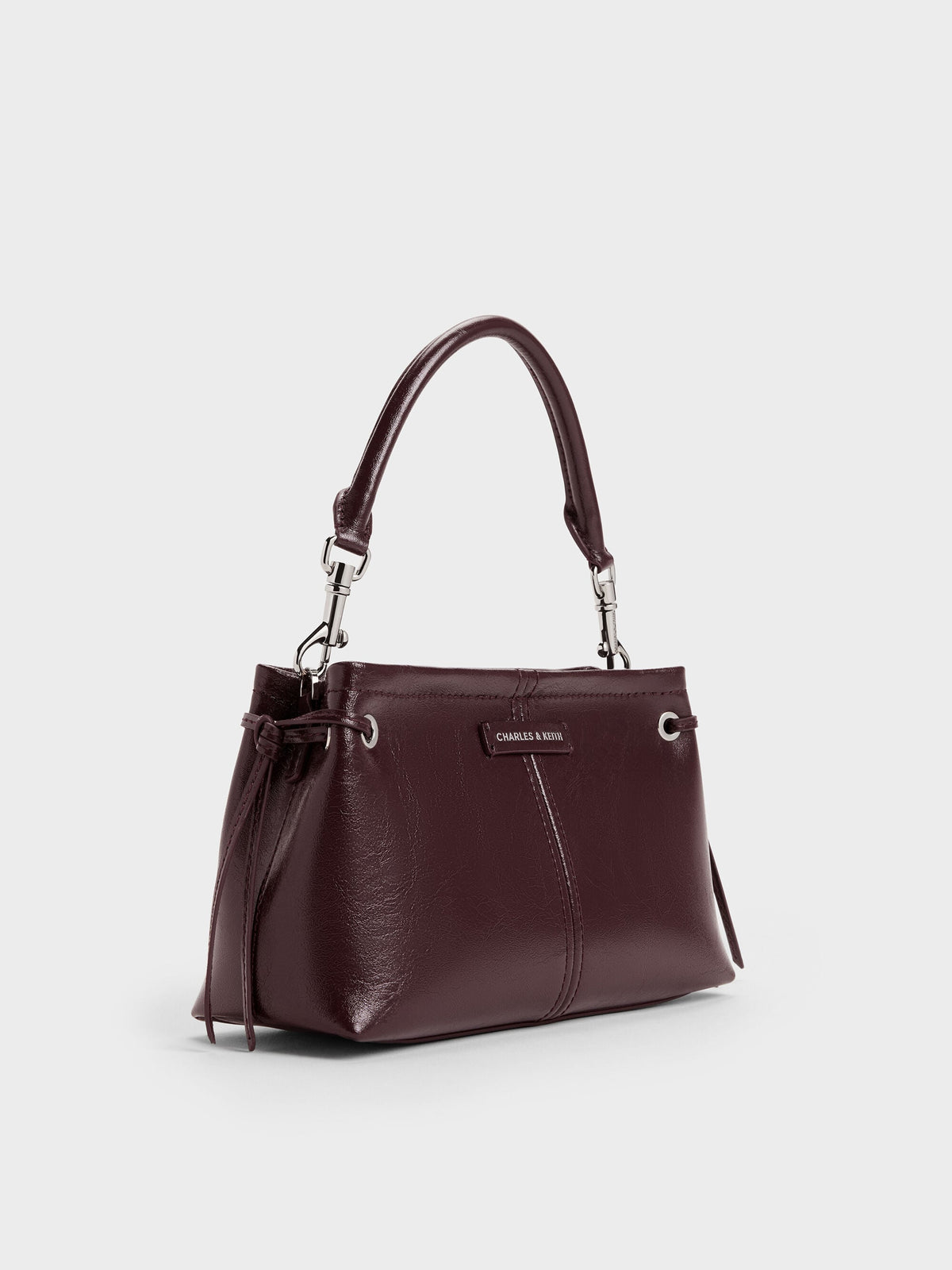 CHARLES & KEITH Latest / Noane Top Handle Bag - Wineberry Red