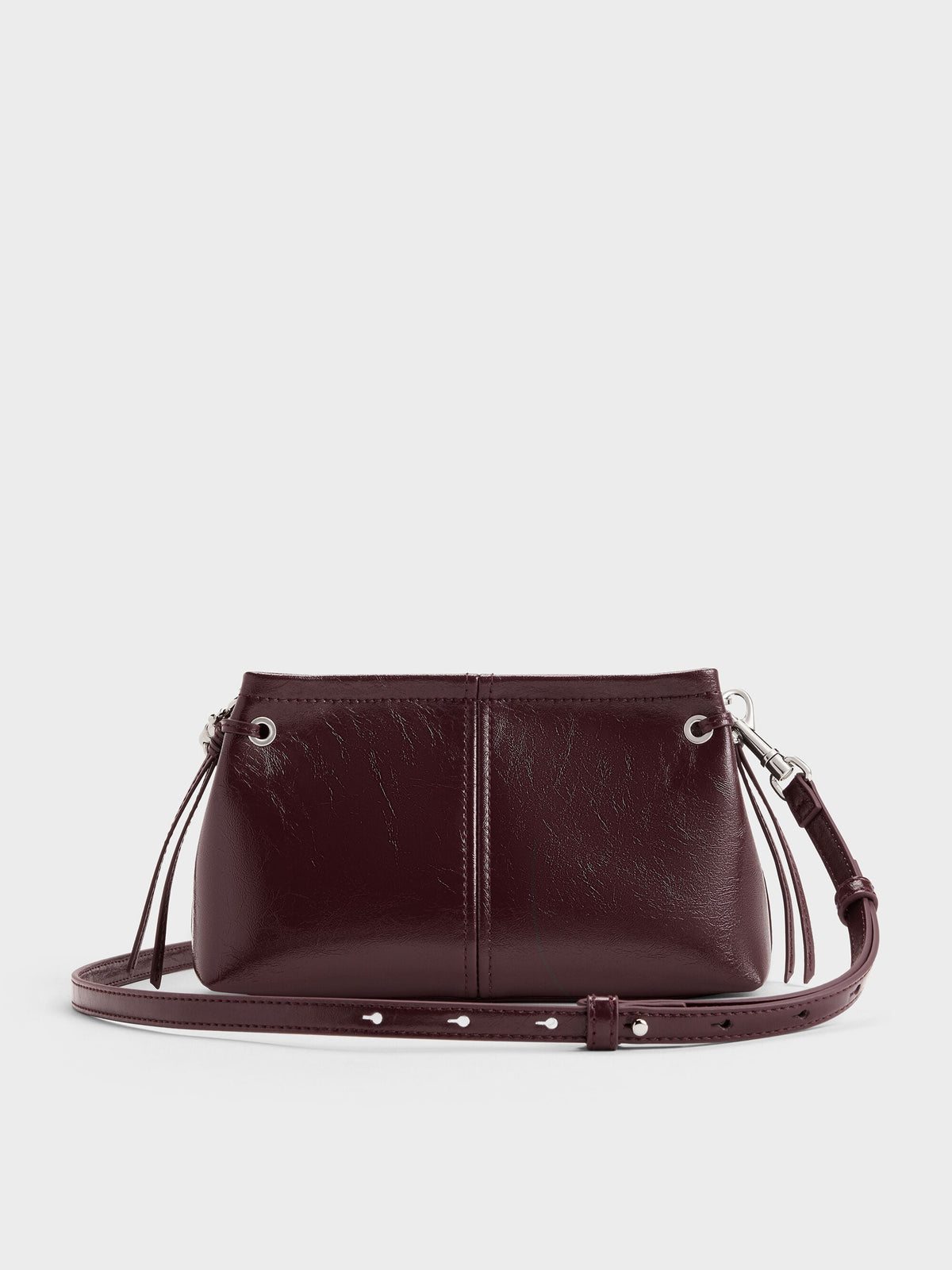 CHARLES & KEITH Latest / Noane Top Handle Bag - Wineberry Red