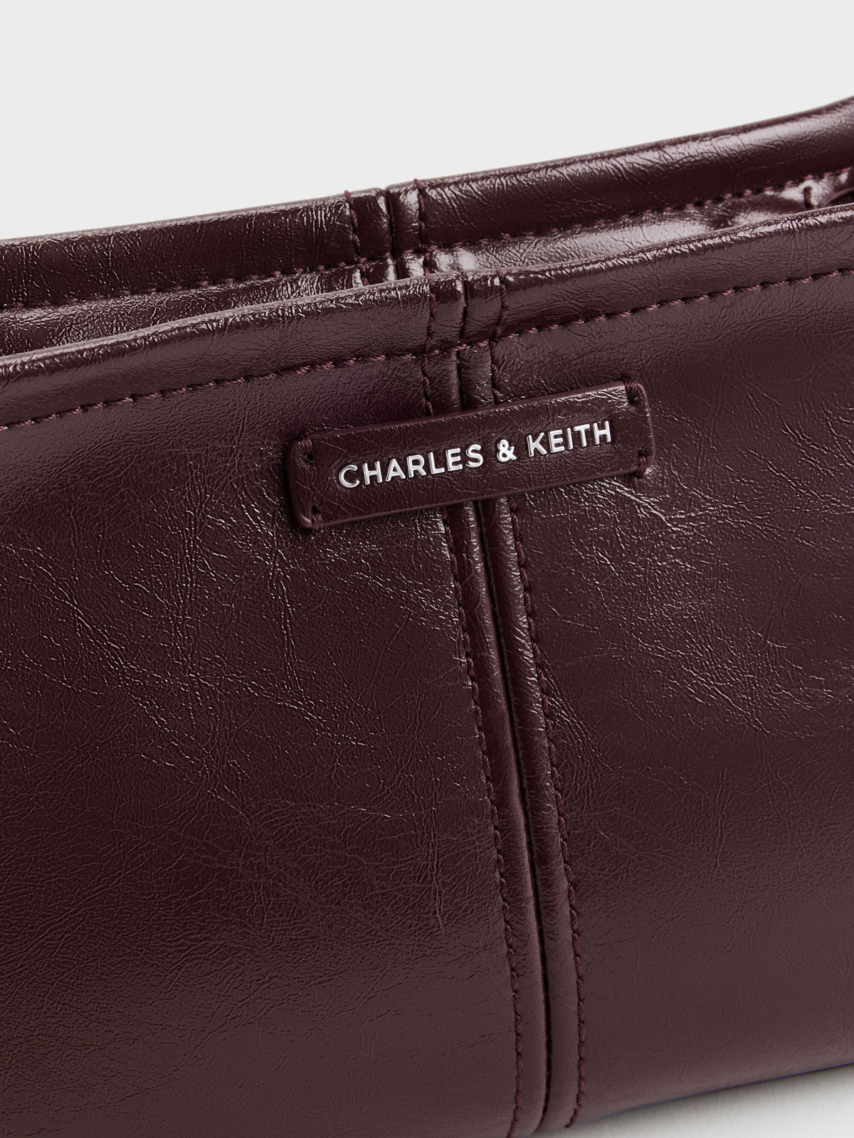 CHARLES & KEITH Latest / Noane Top Handle Bag - Wineberry Red