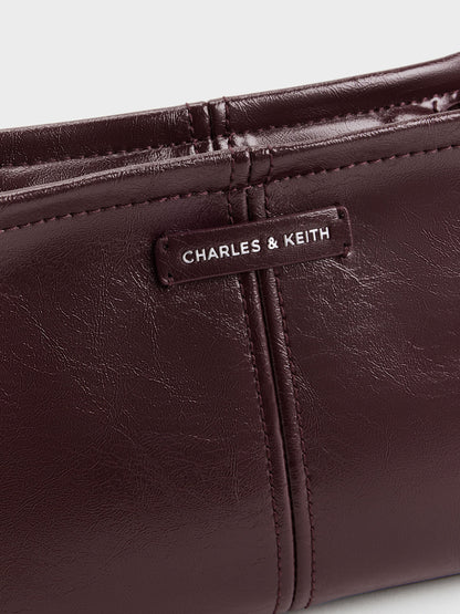 CHARLES & KEITH Latest / Noane Top Handle Bag - Wineberry Red