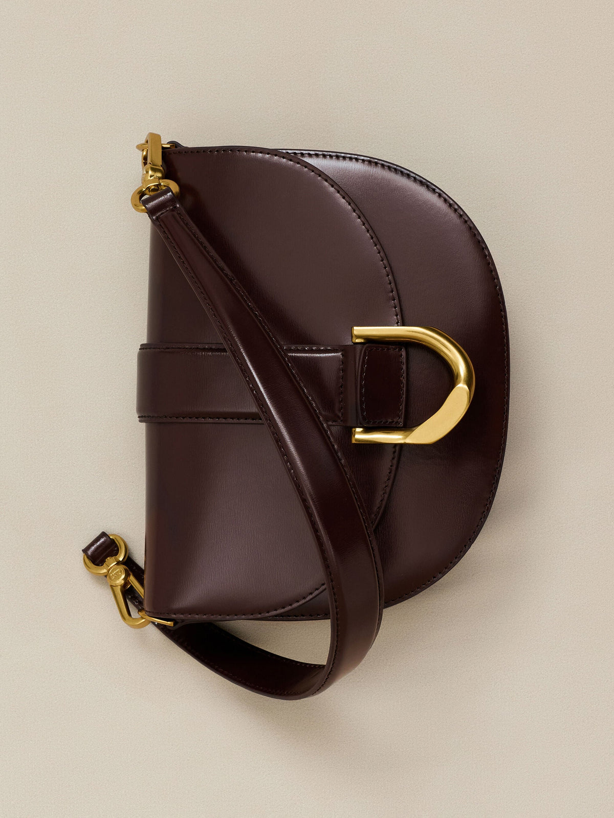 CHARLES & KEITH Signature / Gabine Leather Saddle Bag - Plum