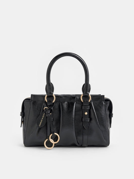 CHARLES & KEITH Great Value / Britton Top Handle Tote Bag - Black