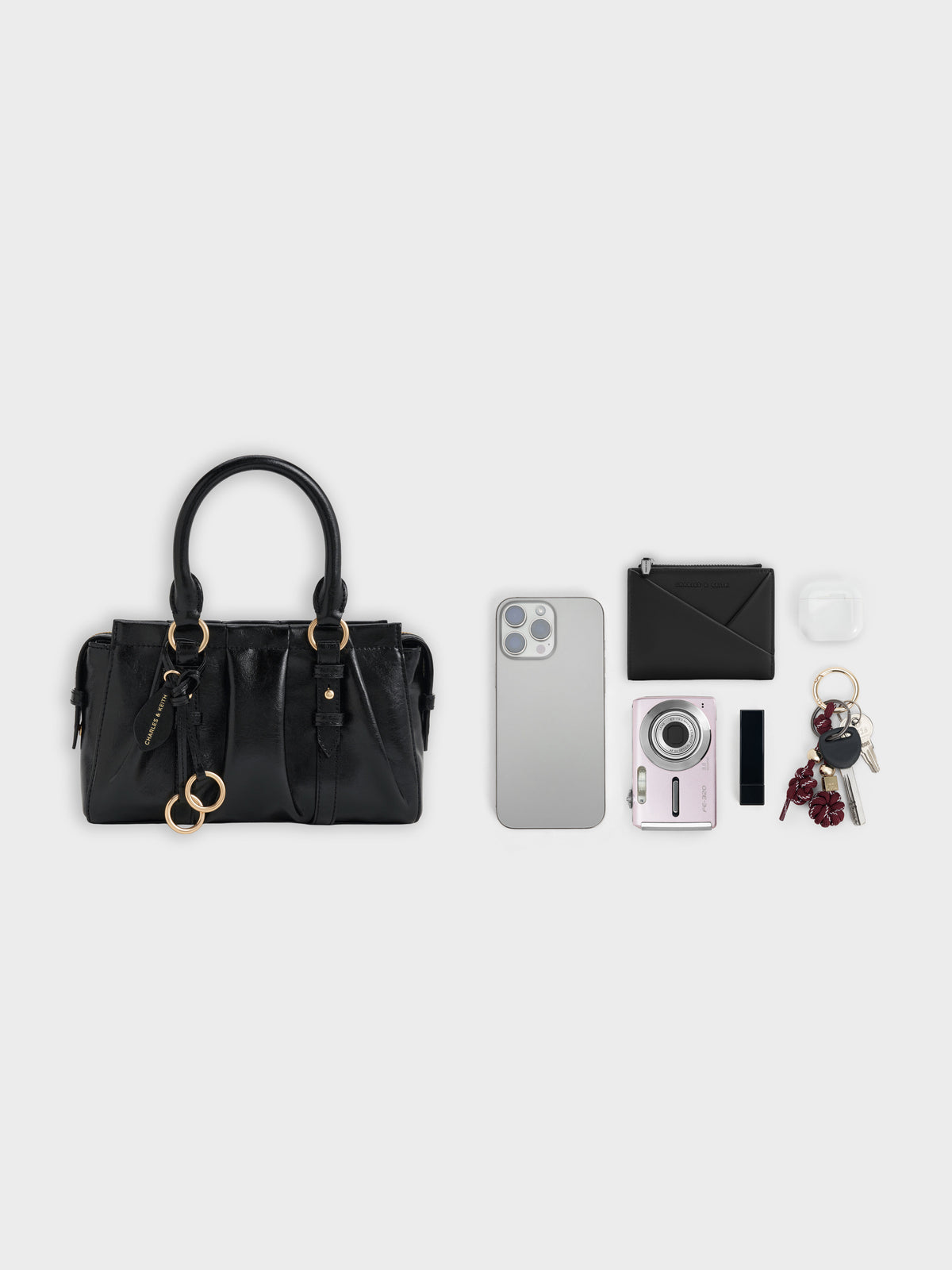 CHARLES & KEITH Great Value / Britton Top Handle Tote Bag - Black
