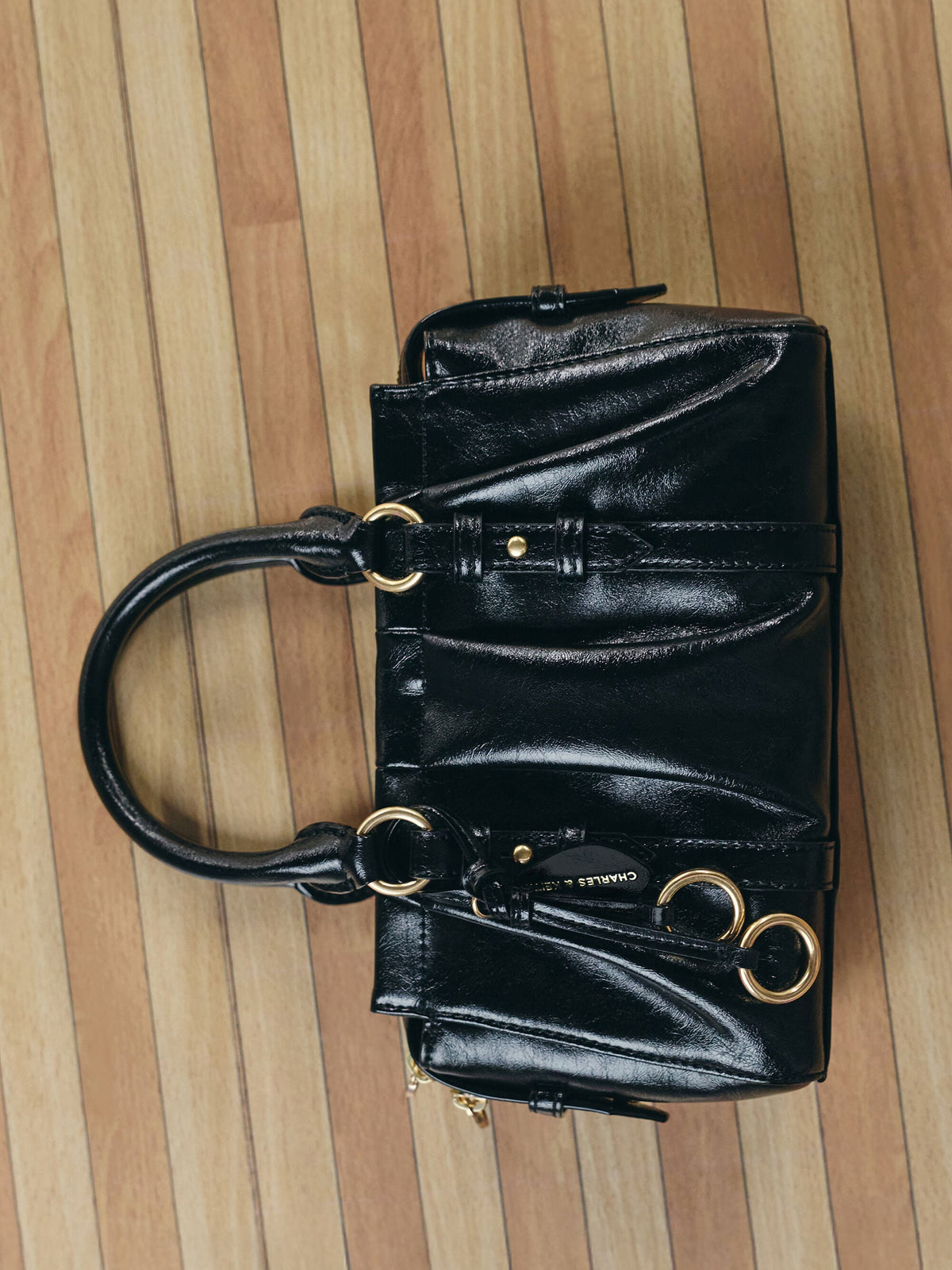 CHARLES & KEITH Great Value / Britton Top Handle Tote Bag - Black