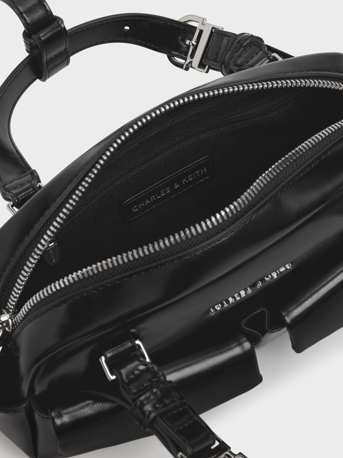 CHARLES & KEITH Top Pick / Rachel Multi-Pocket Bowling Bag - Noir