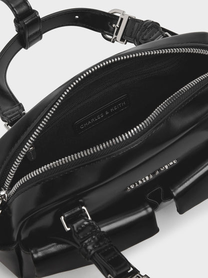 CHARLES & KEITH Top Pick / Rachel Multi-Pocket Bowling Bag - Noir
